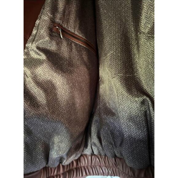 Vintage Creations de Cuir by Andre 100% Leather Brown Bomber Jacket - Size 42 - Picture 7 of 9